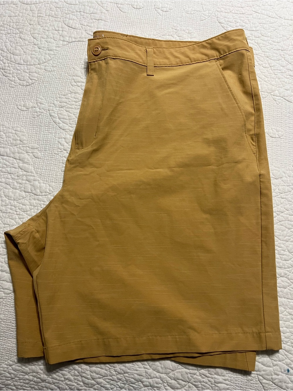 George  Men's Flat Front Shorts Size 2XL 44-46 Yellow Mustard Color Stretch 636